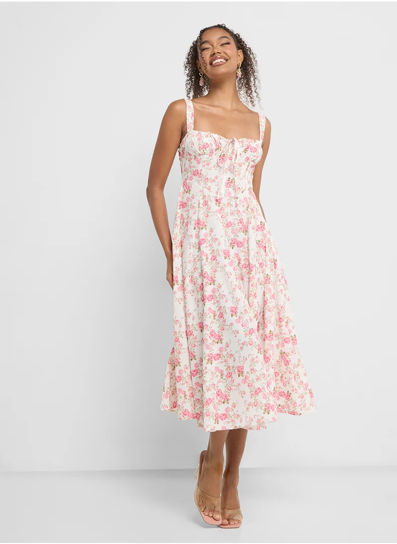 جينجر Strappy Corset Style Floral Sundress