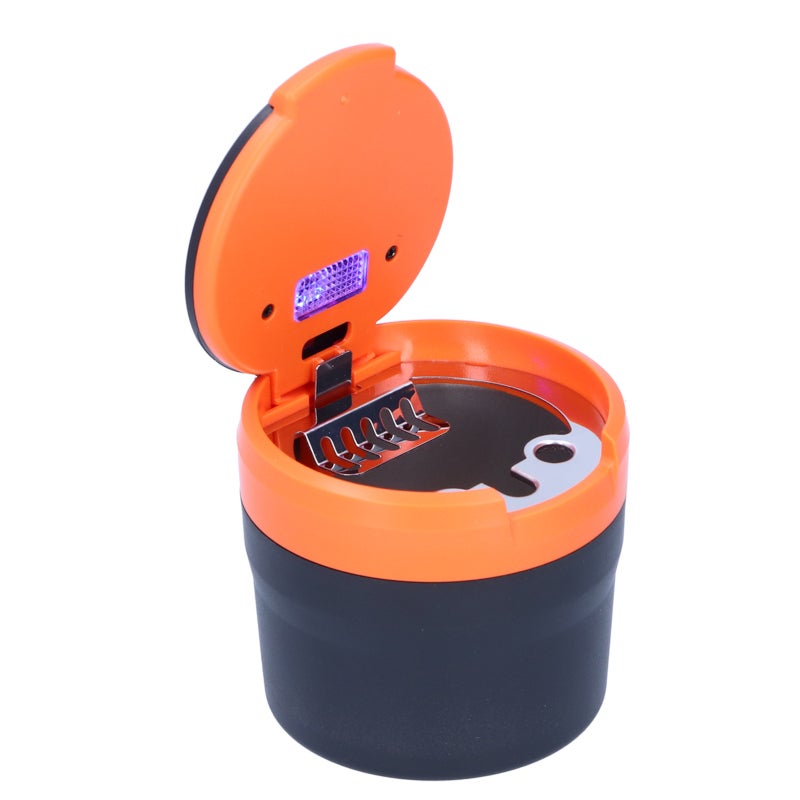 Car Ashtray with LED Light Lid - Stainless Steel Portable Ash Cup for Auto Office Home Use - Image 2