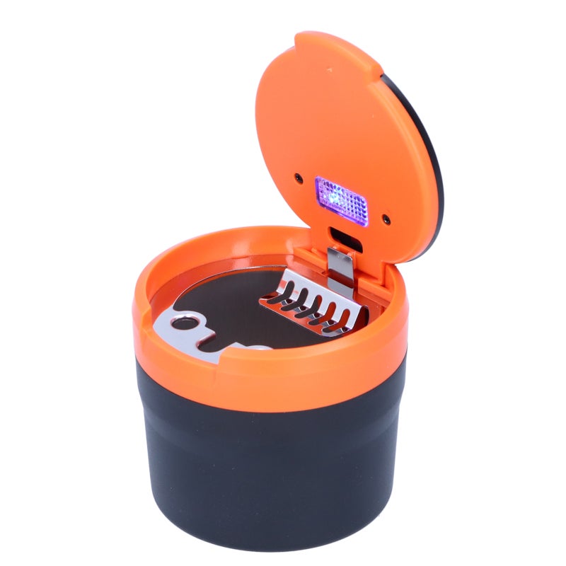 Car Ashtray with LED Light Lid - Stainless Steel Portable Ash Cup for Auto Office Home Use - Image 1
