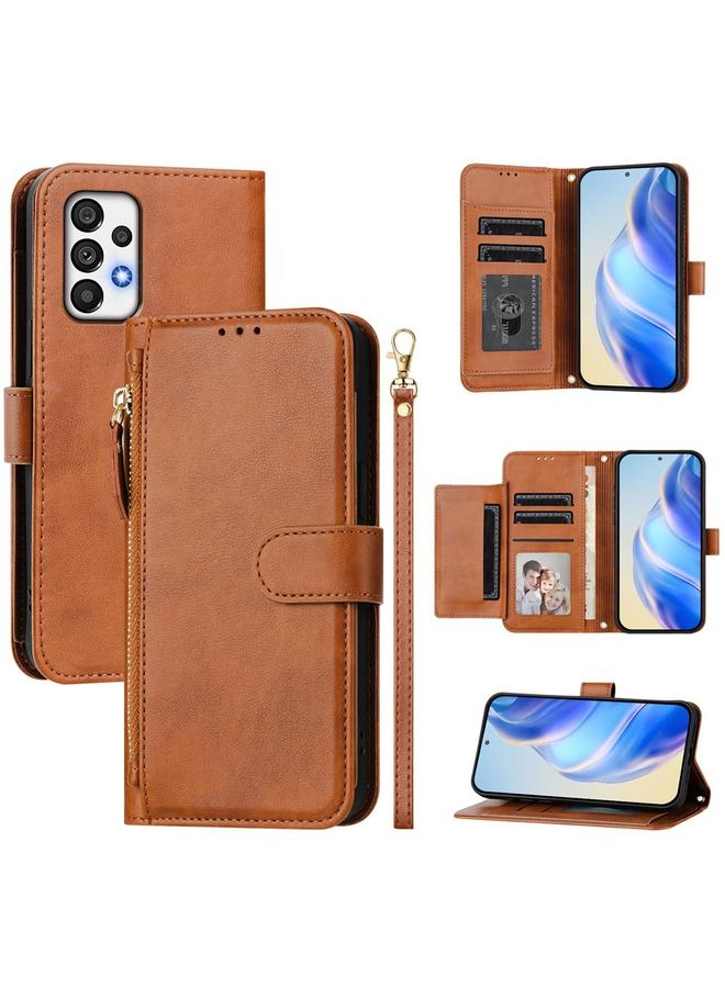 S-TOP Case For Samsung Galaxy A73 5G Multi-Card Slots Zipper Wallet Leather Phone Case - Image 1