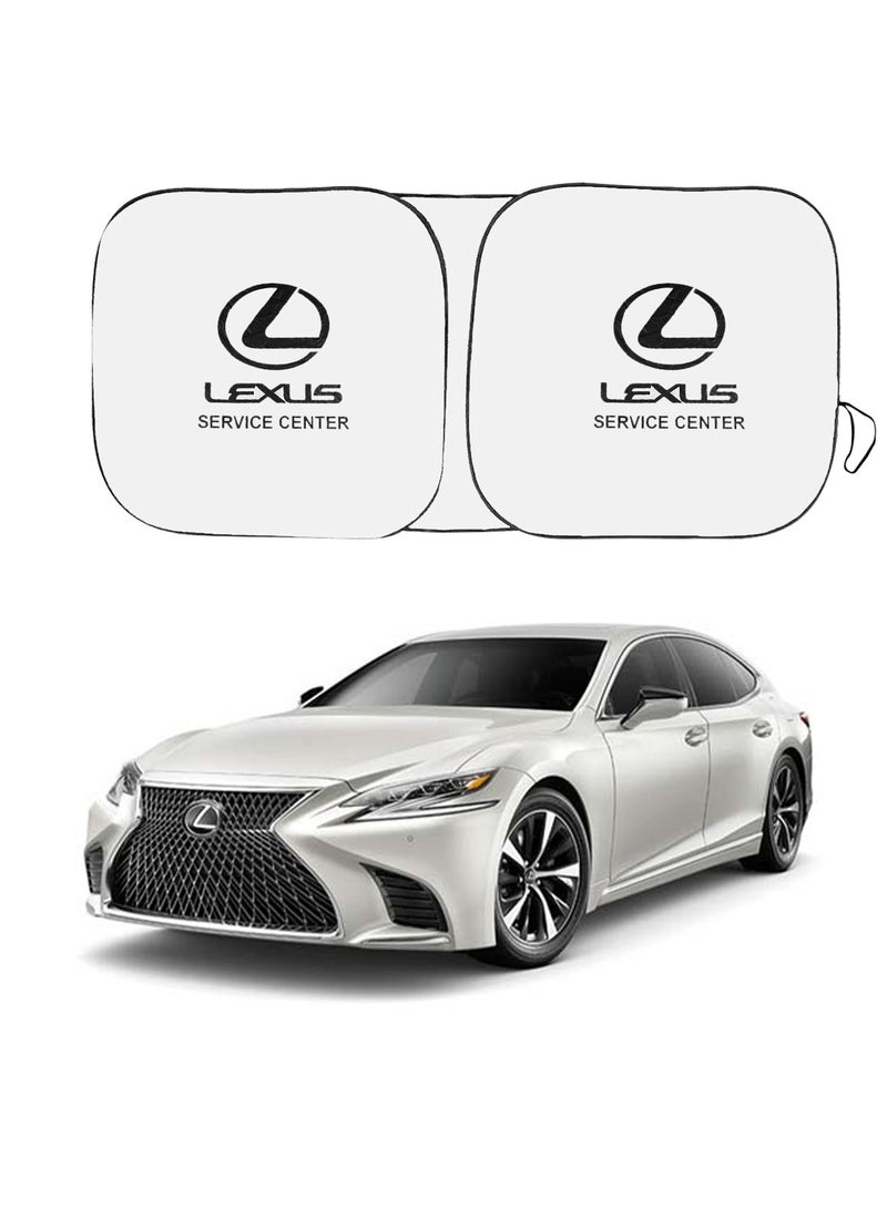 ليكساس واقي شمس للسيارة يحمي من الأشعة فوق البنفسجية والحرارة، واقي شمس قابل للطي يحافظ على برودة سيارتك ويمنع الأشعة فوق البنفسجية، واقي شمس للزجاج الأمامي للسيارة - لكزس - Image 1