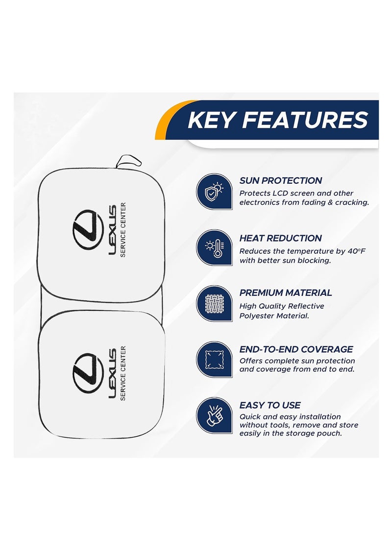 LEXUS - Car Sun Shade UV Rays and Heat Protector Sun Visor Foldable Keep Your Vehicle Cool Blocks UV Rays, Car Windshield Sunshade-Lexus - Image 1