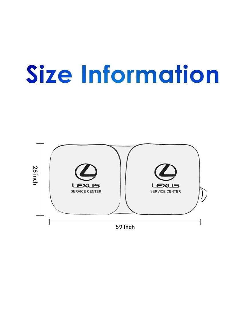 LEXUS Car Sun Shade UV Rays and Heat Protector Sun Visor Foldable Keep Your Vehicle Cool Blocks UV Rays, Car Windshield Sunshade-Lexus - Image 5