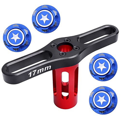 CrazyHobby 17mm Wheel Nuts 17mm Wheel Wrench Tool for Traxxas Maxx WideMaxx E Revo 20 Summit TMaxx RC Monster Truck Wheels Tires wBlue Nut - Image 1