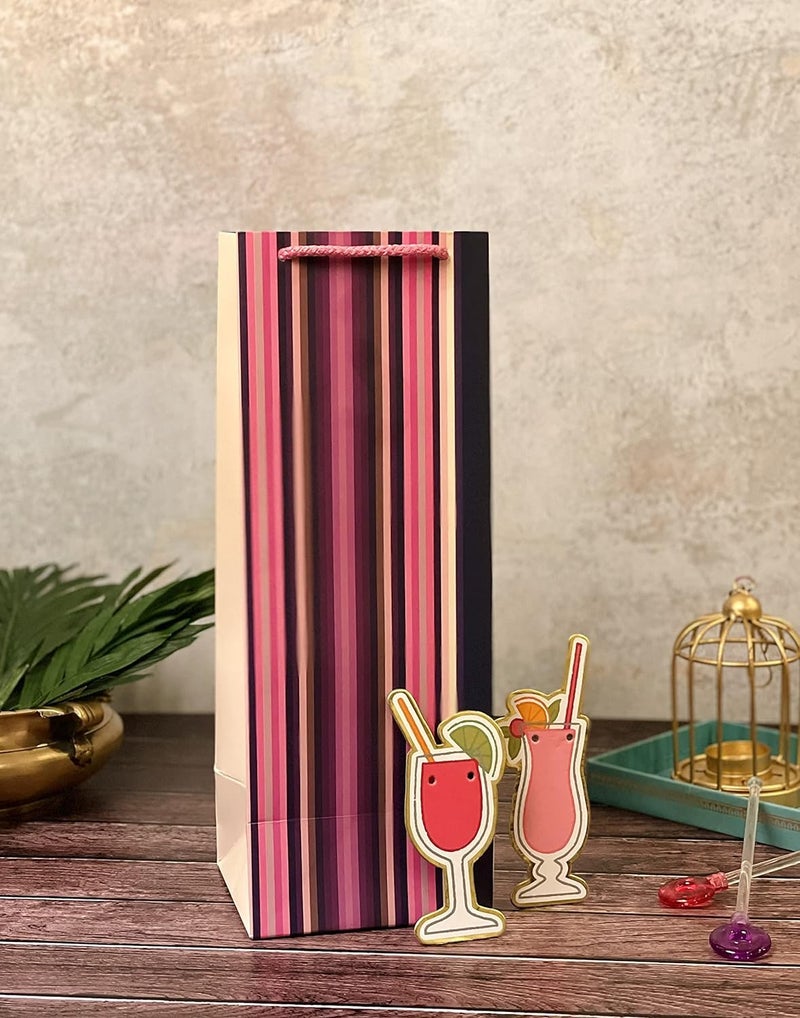 Dovetail Wine & Bottle Gifting Paper Carry Bags, Gifting For All Occasions, Parties - Diwali, Christmas, Anniversaries. House Warming, Size 13.5X5 Inchs, 250 GSM Art Card, 1 Bags Each of 5 Designs - Image 5