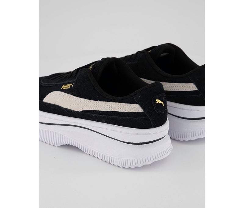 PUMA Women Deva Suede Lace Up Shoes, Black - Image 4
