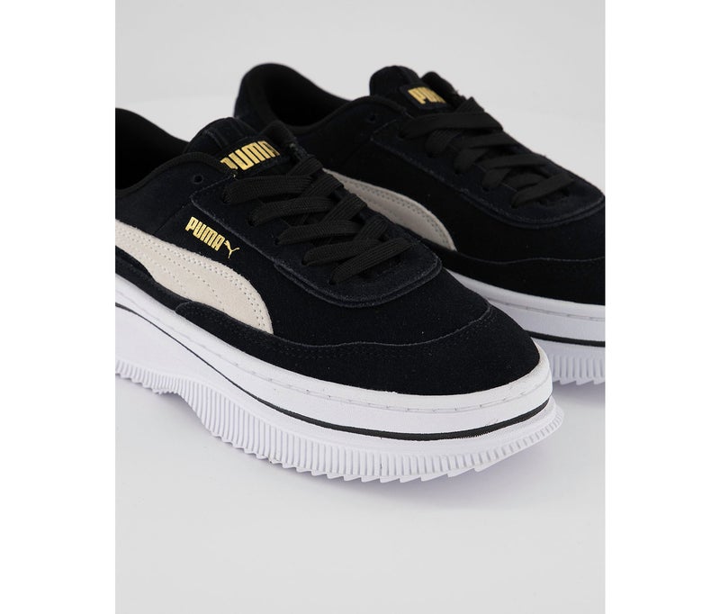 PUMA Women Deva Suede Lace Up Shoes, Black - Image 2