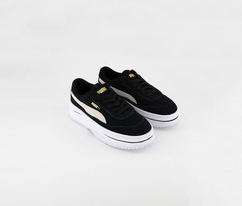 PUMA Women Deva Suede Lace Up Shoes, Black - Image 1
