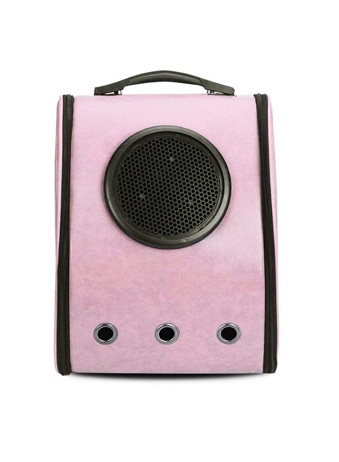 إيميلي بيتس حقيبة سفر محمولة من مادة البولي يوريثين قابلة للتنفس وقابلة للحمل في الهواء الطلق للحيوانات الصغيرة | وردي | - Image 1