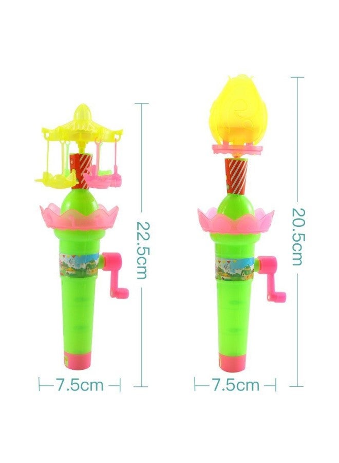 Children's Hand-cranked Carousel Lotus Lamp Small Windmill Luminous Toy Lighting Educational Fun Gift Tremolo-Color:Macaron Color Carousel-Specifications:Standard  - Image 5