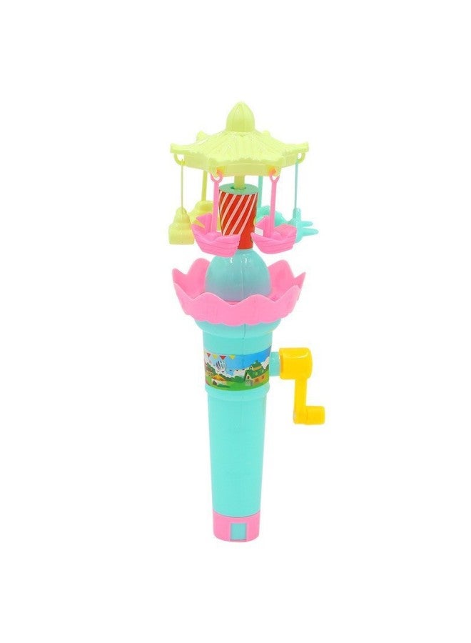 Children's Hand-cranked Carousel Lotus Lamp Small Windmill Luminous Toy Lighting Educational Fun Gift Tremolo-Color:Macaron Color Carousel-Specifications:Standard  - Image 1