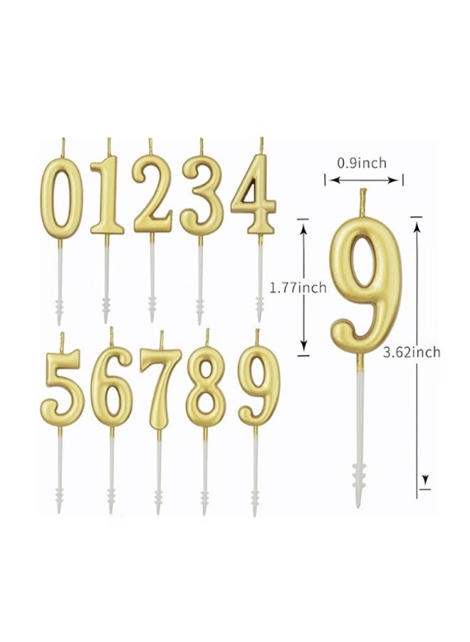 واي جيه 10 قطع مجموعة شموع عيد ميلاد رقمية ، شموع كعكة لامعة ، شموع كب كيك لزفاف عيد ميلاد وزينة كعكة حفلة الحظ (ذهبي)10 قطع مجموعة شموع عيد ميلاد رقمية ، شموع كعكة لامعة ، شموع كب كيك لزفاف عيد ميلاد وزينة كعكة حفلة الحظ ذهبية - Image 2