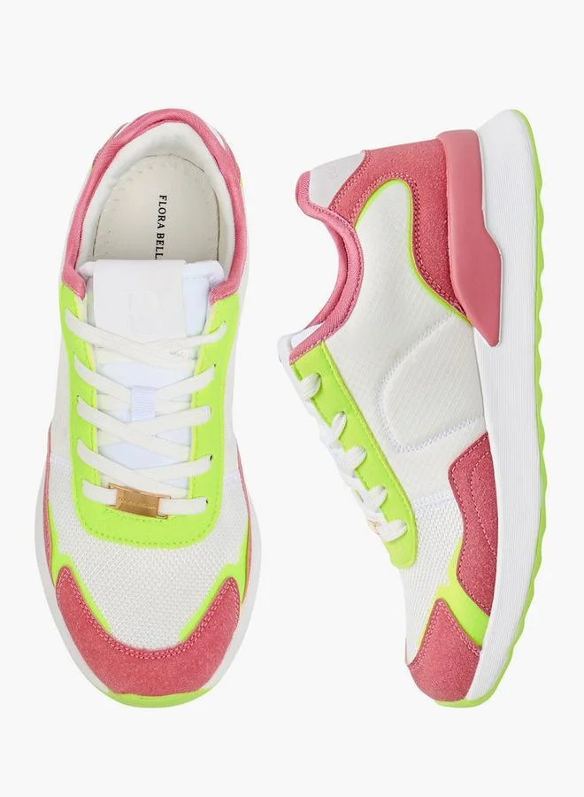 Flora Bella By Shoexpress Women's Colourblock Sneakers with Lace-Up Closure