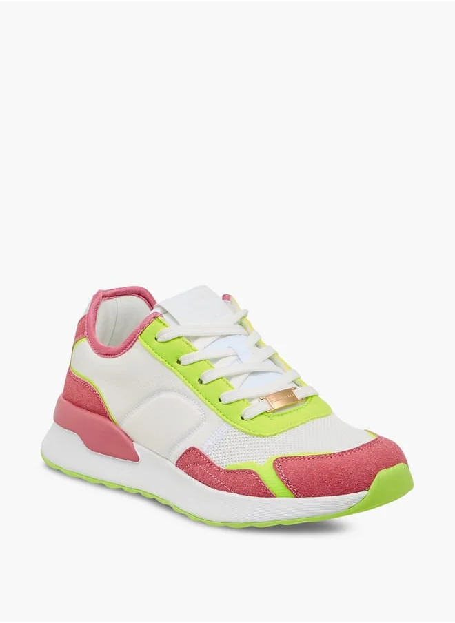 Flora Bella By Shoexpress Women's Colourblock Sneakers with Lace-Up Closure