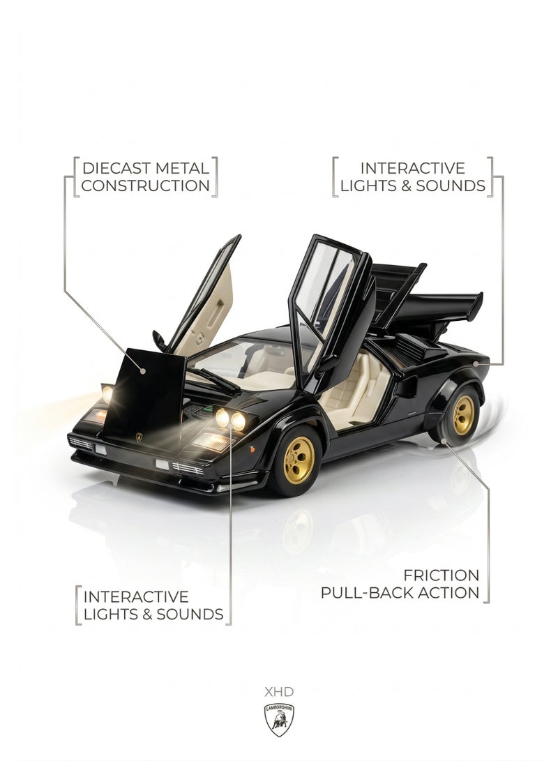 Lamborghini Diecast Countach 5000 Model Car 1:24 Scale – Assorted Colors - 01pcs - Image 2