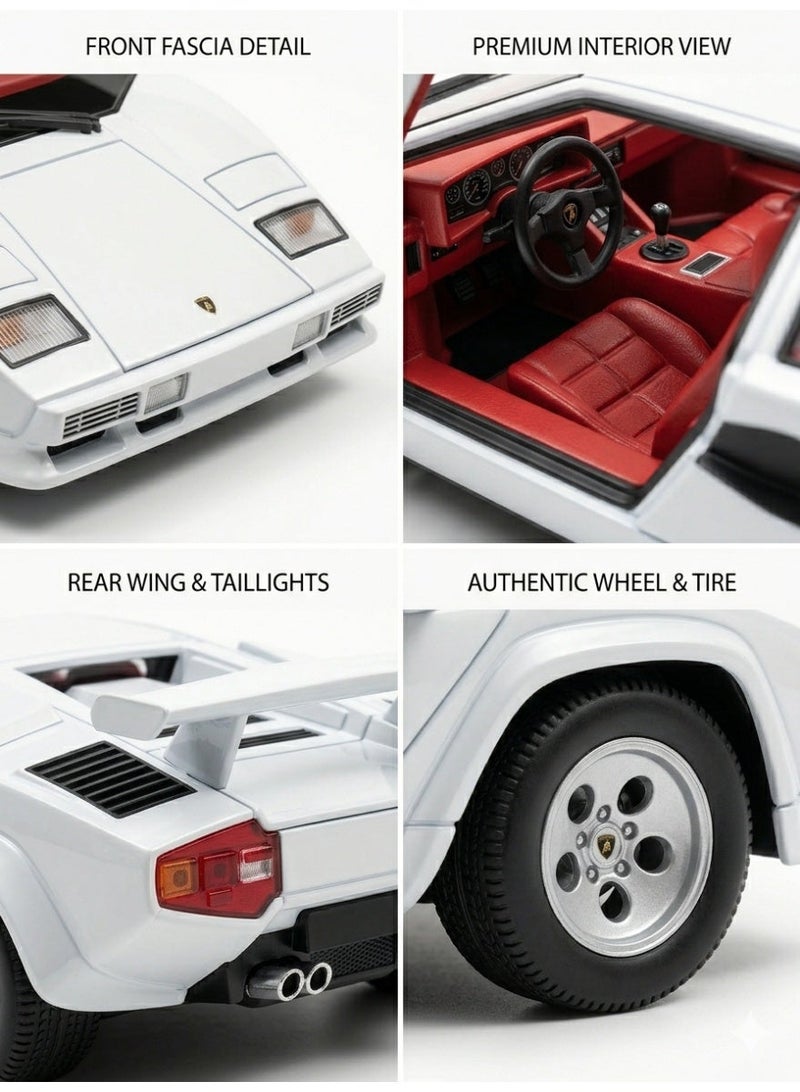 Lamborghini Diecast Countach 5000 Model Car 1:24 Scale – Assorted Colors - 01pcs - Image 5