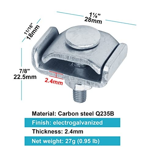 OTTFF 30 Pack Splice Washer Kit, Reinforced Joint Clamp Grid Wall Clips Fit 5/32"-1/4" Wire Dia. Basket Wire Mesh Cable Tray, Cord End Connector - Image 2
