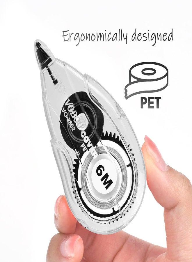 Vobou Correction Tape Dispenser, Easy To Use Applicator for Instant Corrections, For school, Office (White, 12pack, 6M/256, Tape Width 0.2in) - Image 4