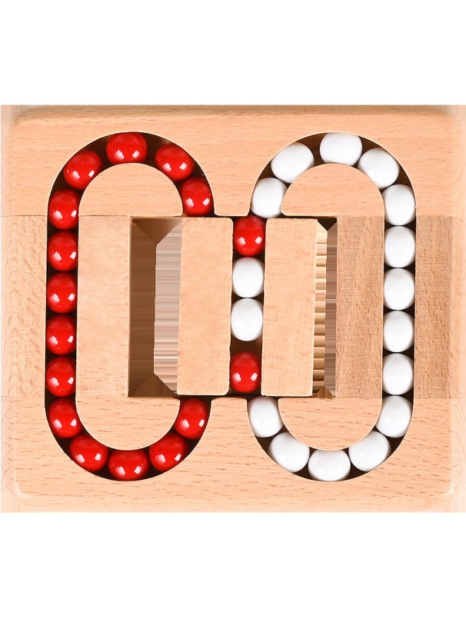 Puzzle Unblocking Ring Unlock Science And Education Maze Desktop Game Flat Ball Kong Ming Lock Luban Lock Adult Wooden Toy-Color:Ball Game