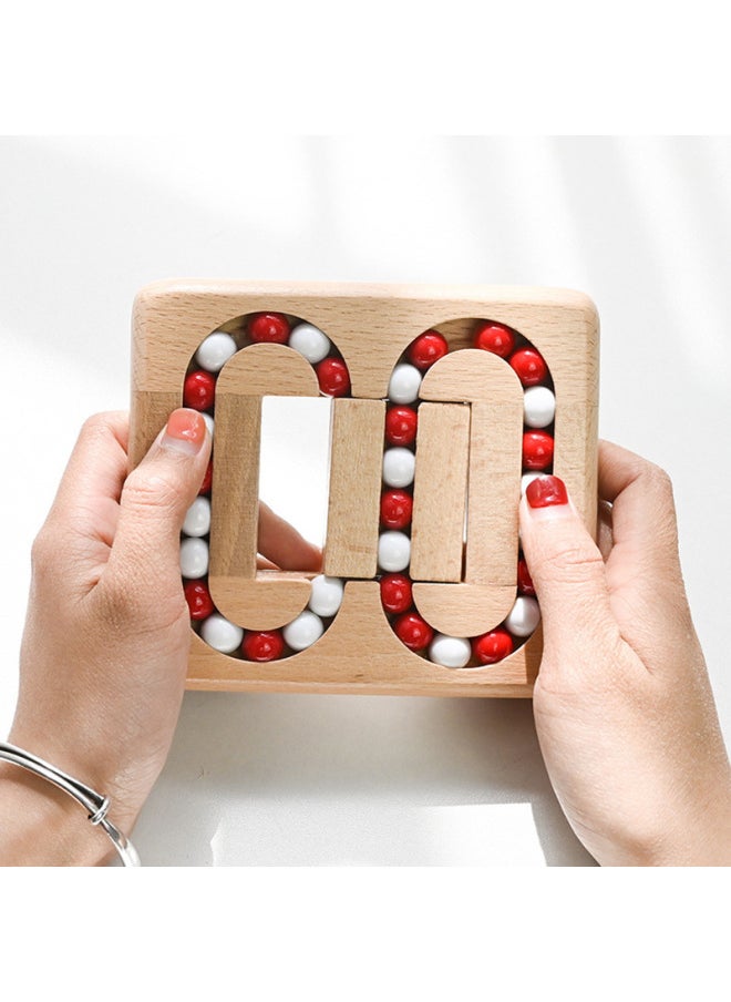 Puzzle Unblocking Ring Unlock Science And Education Maze Desktop Game Flat Ball Kong Ming Lock Luban Lock Adult Wooden Toy-Color:Ball Game