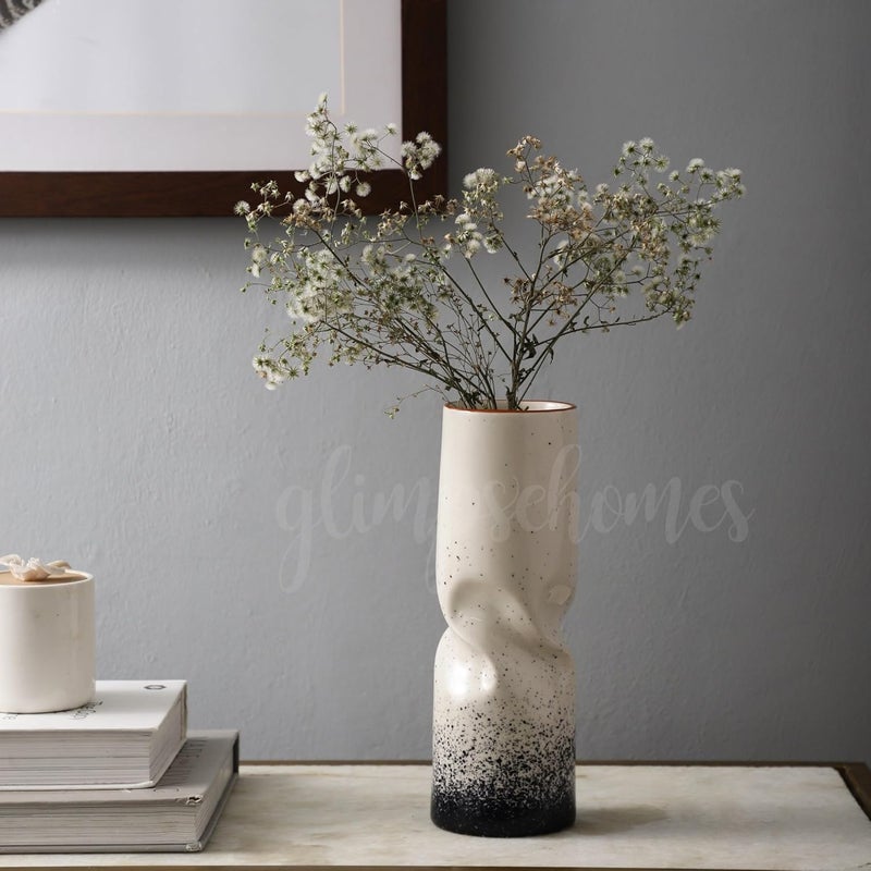 Glimpse Homes Ombre Twisted Vase 9 inch Gloss Finish Fashion Decor