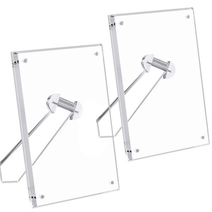 5X7 MAGNETIC ACRYLIC PICTURE FRAME ELEGANT FLOATING EFFECT FOR FAMILY PHOTOS ARTWORK MEMORIES 2PACK FOR VERSATILE TABLETOP DISPLAY
