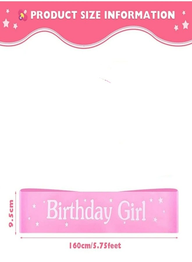 Fun Affairs Birthday Girl Sash Baby Pink for 1st 2nd 3rd 5th Birthday Favors Decoration Sash for Girls Happy Birthday Party, 1 pc - Image 2