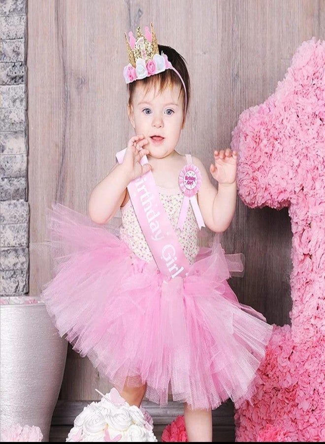 Fun Affairs Birthday Girl Sash Baby Pink for 1st 2nd 3rd 5th Birthday Favors Decoration Sash for Girls Happy Birthday Party, 1 pc - Image 4
