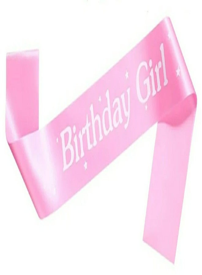 Fun Affairs Birthday Girl Sash Baby Pink for 1st 2nd 3rd 5th Birthday Favors Decoration Sash for Girls Happy Birthday Party, 1 pc - Image 1