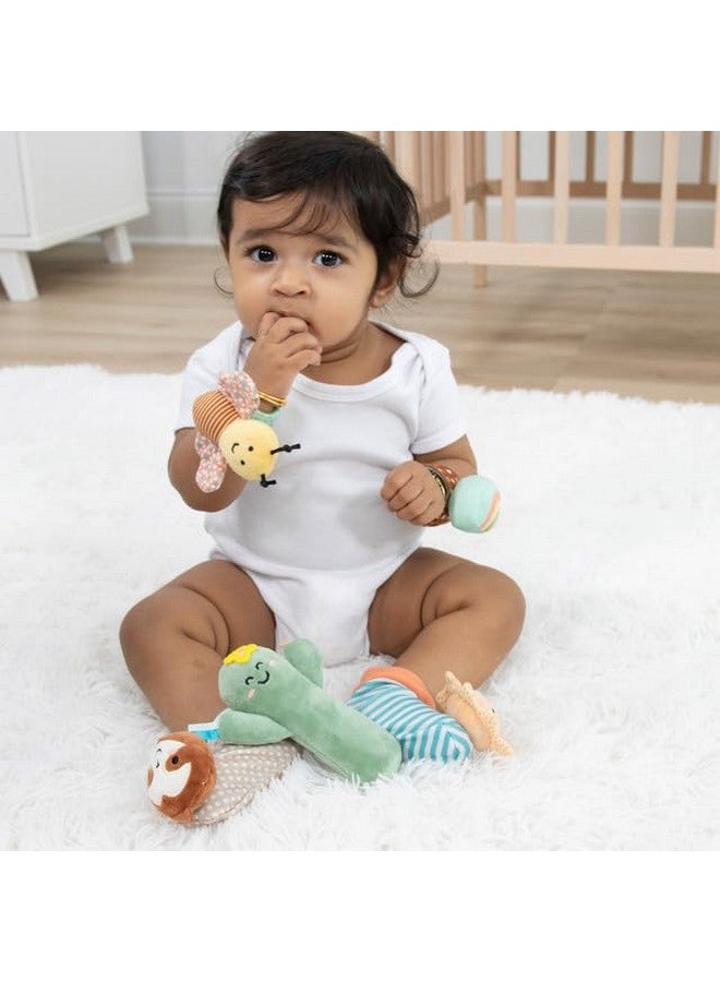 The Peanut Shell The Peanutshell Sock Rattles Set of 5 - Girl Boy Rattle Socks, Baby Toys 0-6-12 Month, Animal Newborn High Contrast Baby, Infant, New Born Toys 0-3 0-6 Months Old Babies - Boho - Image 5