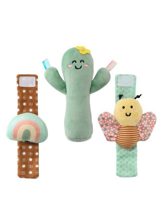 The Peanut Shell The Peanutshell Sock Rattles Set of 5 - Girl Boy Rattle Socks, Baby Toys 0-6-12 Month, Animal Newborn High Contrast Baby, Infant, New Born Toys 0-3 0-6 Months Old Babies - Boho - Image 4