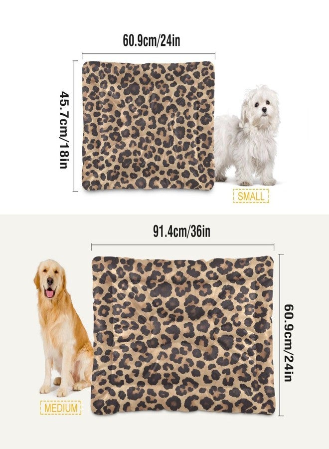 KEEPREAL Leopard Print Dog Bed & Cat Bed for Small/Medium Pets, Ultra Soft Calming Washable Pet Bed with Non-Slip Bottom, 18x24 Inch（386） - Image 3