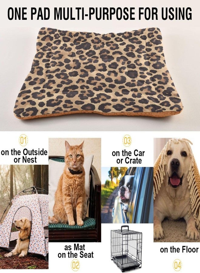 KEEPREAL Leopard Print Dog Bed & Cat Bed for Small/Medium Pets, Ultra Soft Calming Washable Pet Bed with Non-Slip Bottom, 18x24 Inch（386） - Image 5