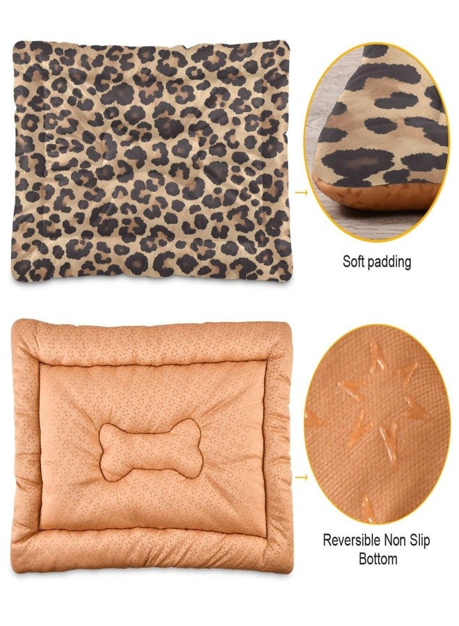 KEEPREAL Leopard Print Dog Bed & Cat Bed for Small/Medium Pets, Ultra Soft Calming Washable Pet Bed with Non-Slip Bottom, 18x24 Inch（386） - Image 2