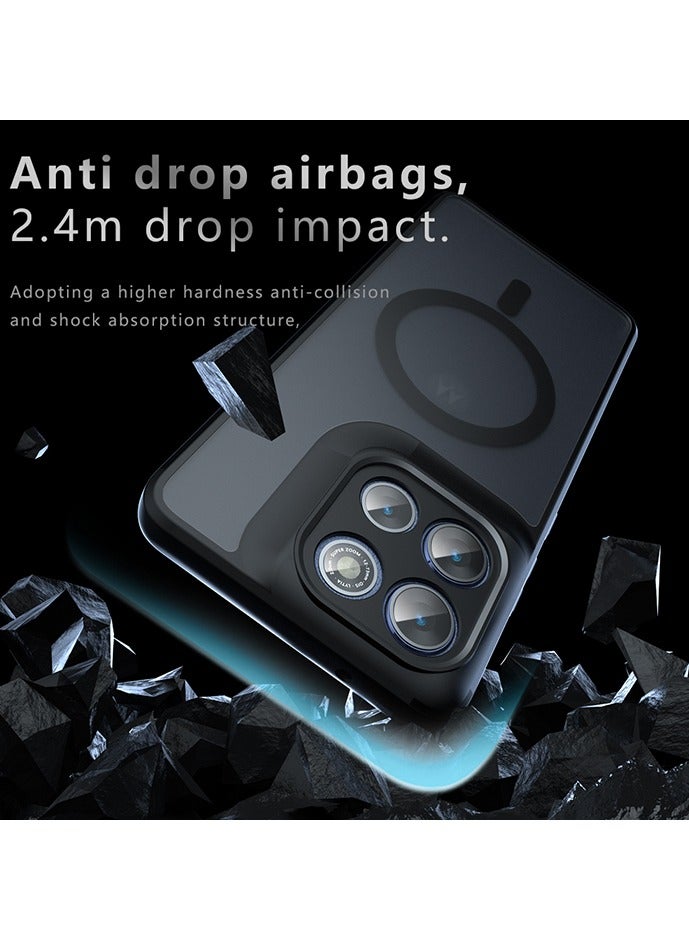 Magnetic Case for Motorola Moto G86 5G, Frosted Translucent Back Protective Slim Phone Cover, Anti-Fingerprints, Anti-Fall Drop Protection, Shockproof Case for Motorola Moto G86 5G (Black) - Image 2