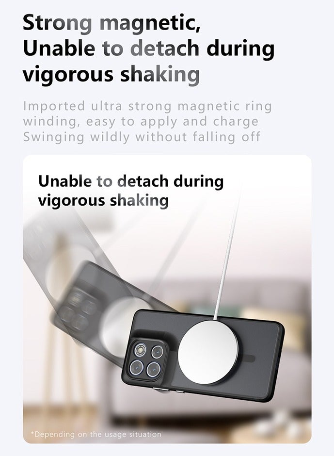 Magnetic Case for Motorola Moto G86 5G, Frosted Translucent Back Protective Slim Phone Cover, Anti-Fingerprints, Anti-Fall Drop Protection, Shockproof Case for Motorola Moto G86 5G (Black) - Image 4