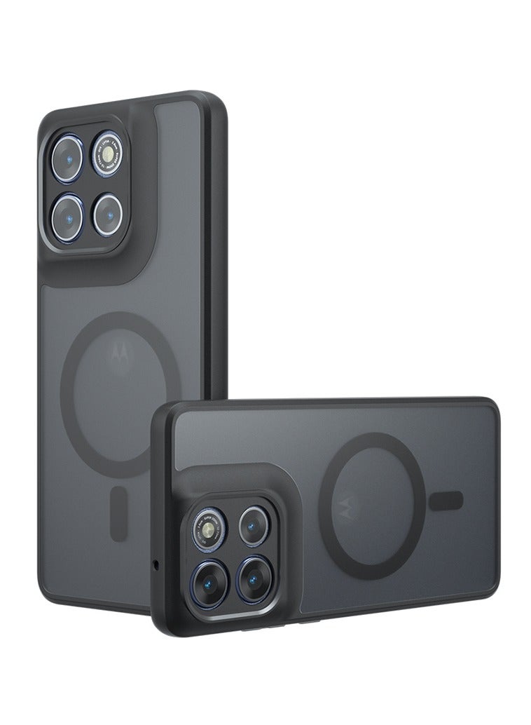 Magnetic Case for Motorola Moto G86 5G, Frosted Translucent Back Protective Slim Phone Cover, Anti-Fingerprints, Anti-Fall Drop Protection, Shockproof Case for Motorola Moto G86 5G (Black) - Image 1