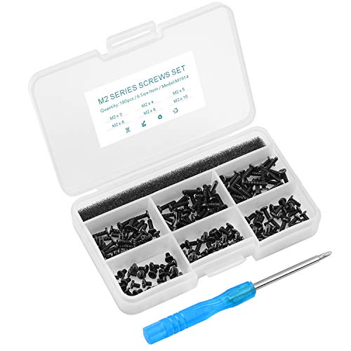 Mcsher 180Pcs M2 Laptop Repair Screw Kit,6 Sizes（M2x3/4/5/6/8/10mm，for SSD HDD DVD Drive Replacement， Most Laptop Models & Internal Hardware Fix，with Screwdriver & Plastic Box - Image 1