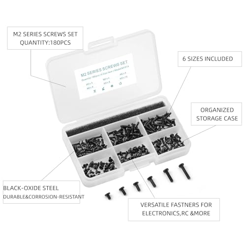 Mcsher 180Pcs M2 Laptop Repair Screw Kit,6 Sizes（M2x3/4/5/6/8/10mm，for SSD HDD DVD Drive Replacement， Most Laptop Models & Internal Hardware Fix，with Screwdriver & Plastic Box - Image 2