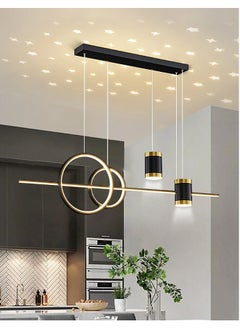 Beauenty LED Modern Wave Shape Pendant Light 45W Dimmable Chandelier Hanging Lighting Fixture Black Chandeliers For Dining Room Restaurant Kitchen Island Table  - Image 1