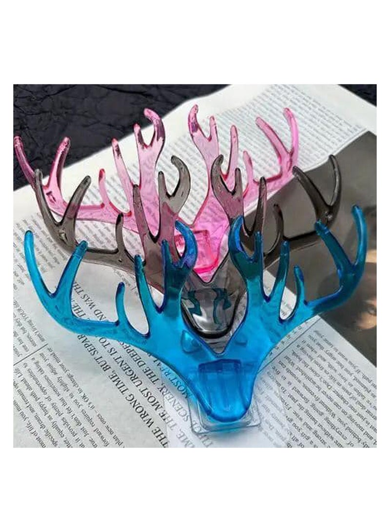 Adhesive Hook Deer Elk Head Shape Towel Hanger No Punching 3 Pcs - Image 2