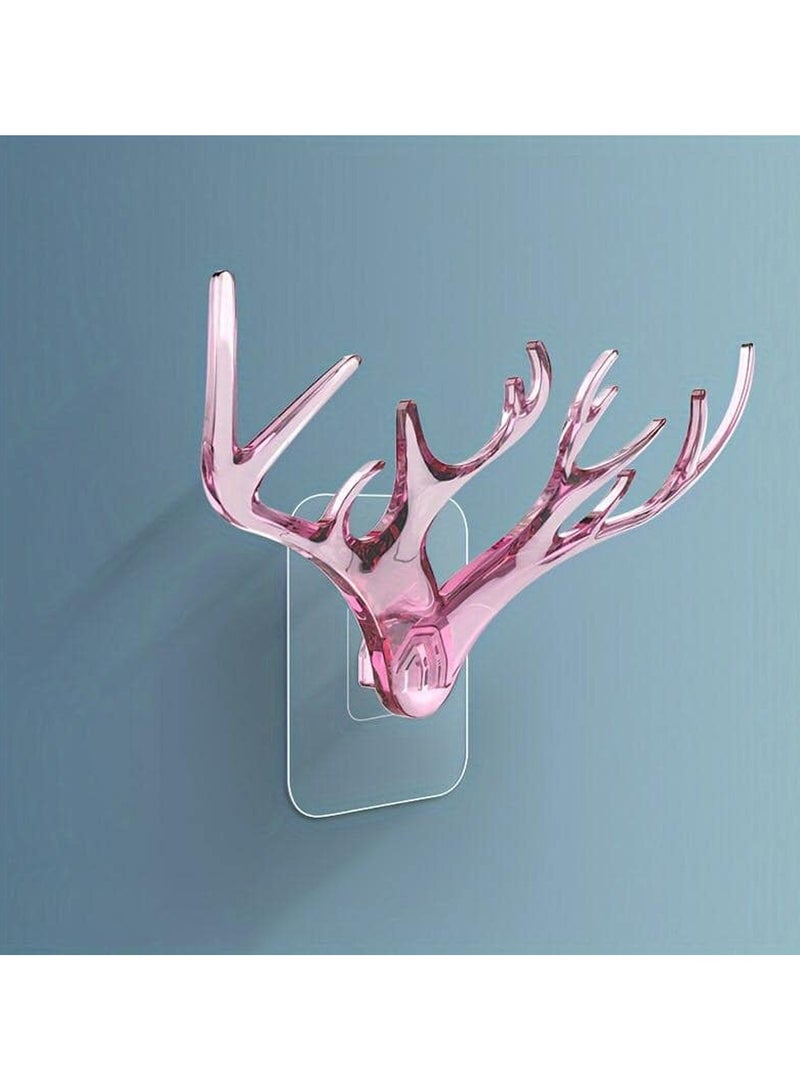 Adhesive Hook Deer Elk Head Shape Towel Hanger No Punching 3 Pcs - Image 4