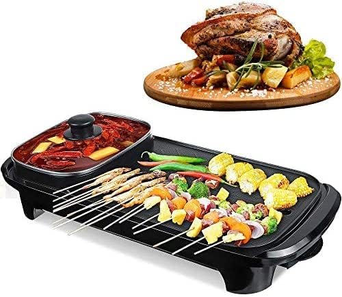 MVM Enterprise MVM Enterprise 2 in 1 Multifunctional Nonstick Electric BBQ Raclette Hotpot with Grill Pan Black  - Image 2