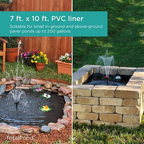 TotalPond 7 x 10 ft. PVC Pond Liner, For Ponds up to 200 Gallons, 14.5 mil, Flexible and Easy to Install, Durable and Strong Reinforced Mesh Weave, UV and Tear Resistant, Multi-Purpose Use, Black - Image 2