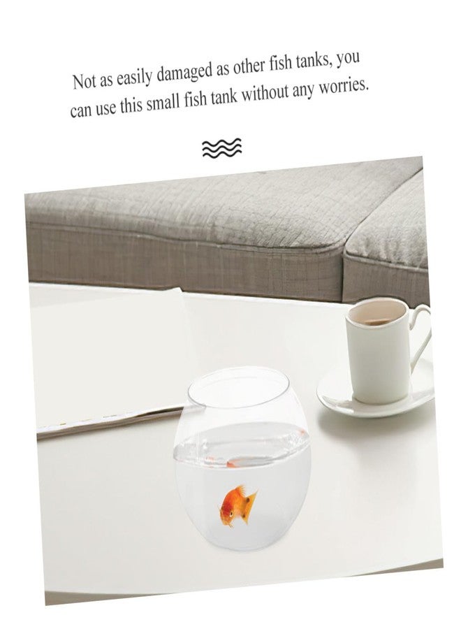 Balacoo Transparent Landscape Fish Tank Globe Fish Bowl for Goldfish Chic Desktop Aquarium Decor Unbreakable Small Container for Home and Office Viewing - Image 3