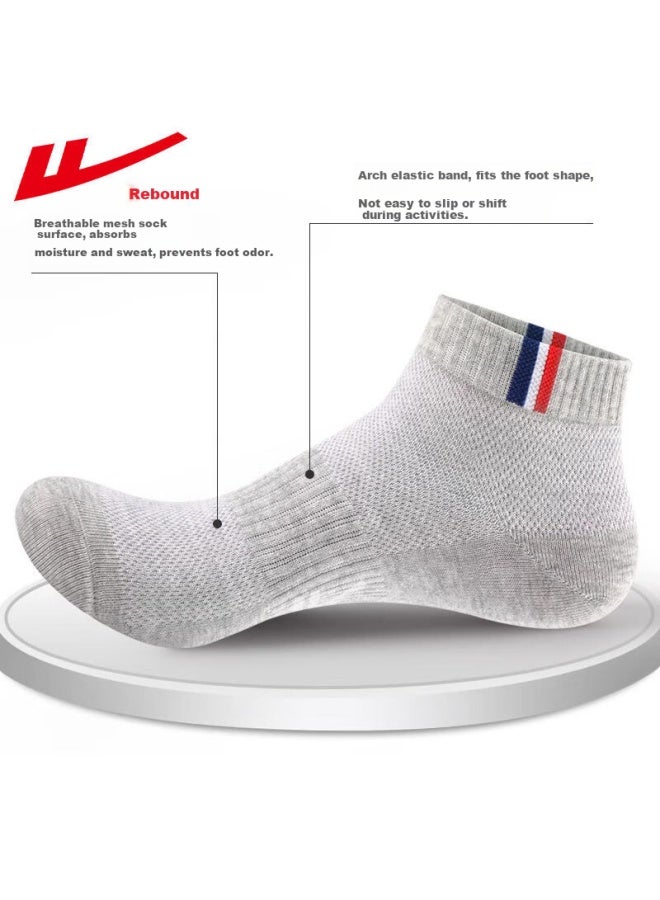 Pull Back Warrior Men's Short Socks Summer Thin 7a Antibacterial Deodorant Sweat-absorbing Cotton Sports Socks 6 Pairs Low-cut Summer Socks - Image 3