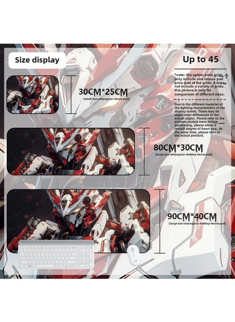 Mouse Pad Oversized Gundam Computer Keyboard Pad Cartoon Game Mouse Pad Boys E-sports Computer Thickened Desk Pad-Color:800*300*2mm-Pattern:Up To 45