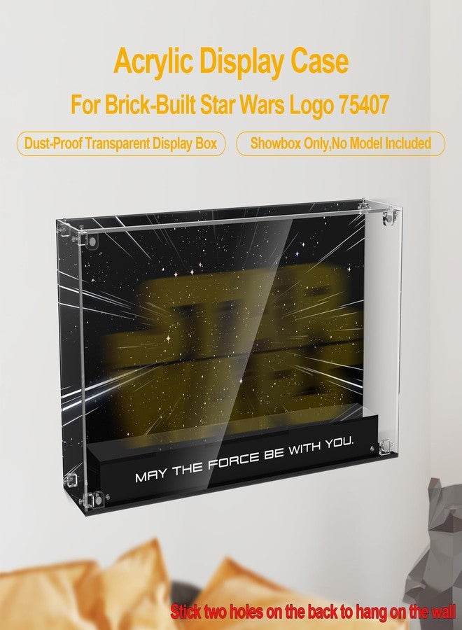 NAOCARD Acrylic Display Case for Lego Brick-Built Star Wars Logo (ONLY Box, NOT Model) Clear Dustproof Display Box Compatible with Lego 75407 Model Kit - Image 3