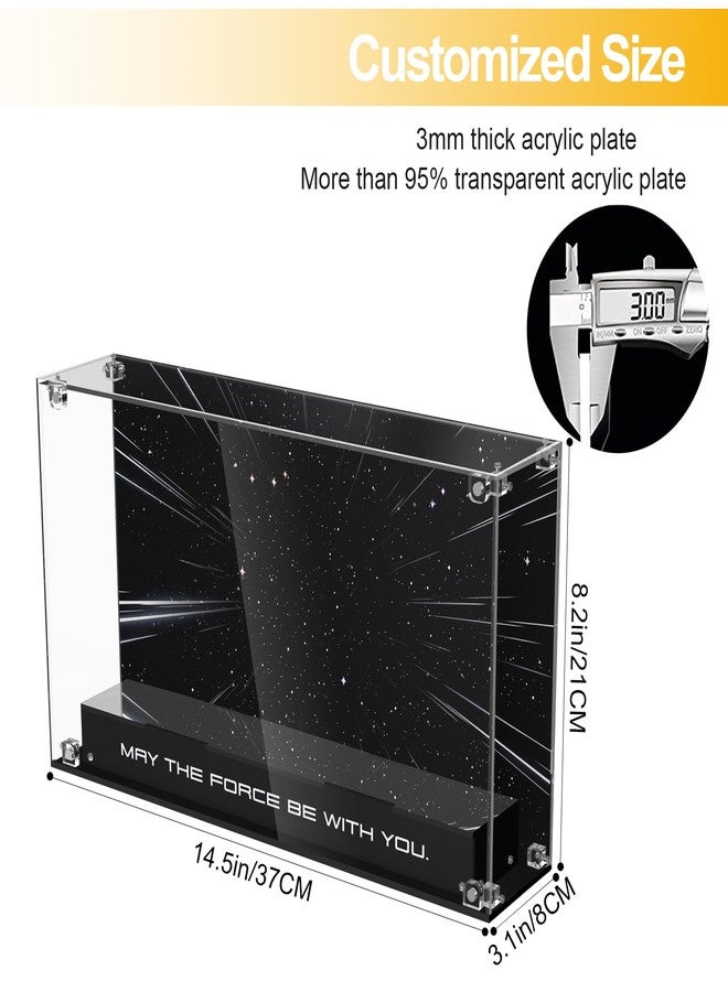 NAOCARD Acrylic Display Case for Lego Brick-Built Star Wars Logo (ONLY Box, NOT Model) Clear Dustproof Display Box Compatible with Lego 75407 Model Kit - Image 5
