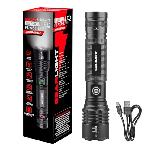 GearLight S2500 LED Flashlight - Extremely Bright, Powerful Tactical Flashlights with High Lumens for Camping, Emergency & Everyday Use - 1 Pack, (Batteries Not Included) - Image 1